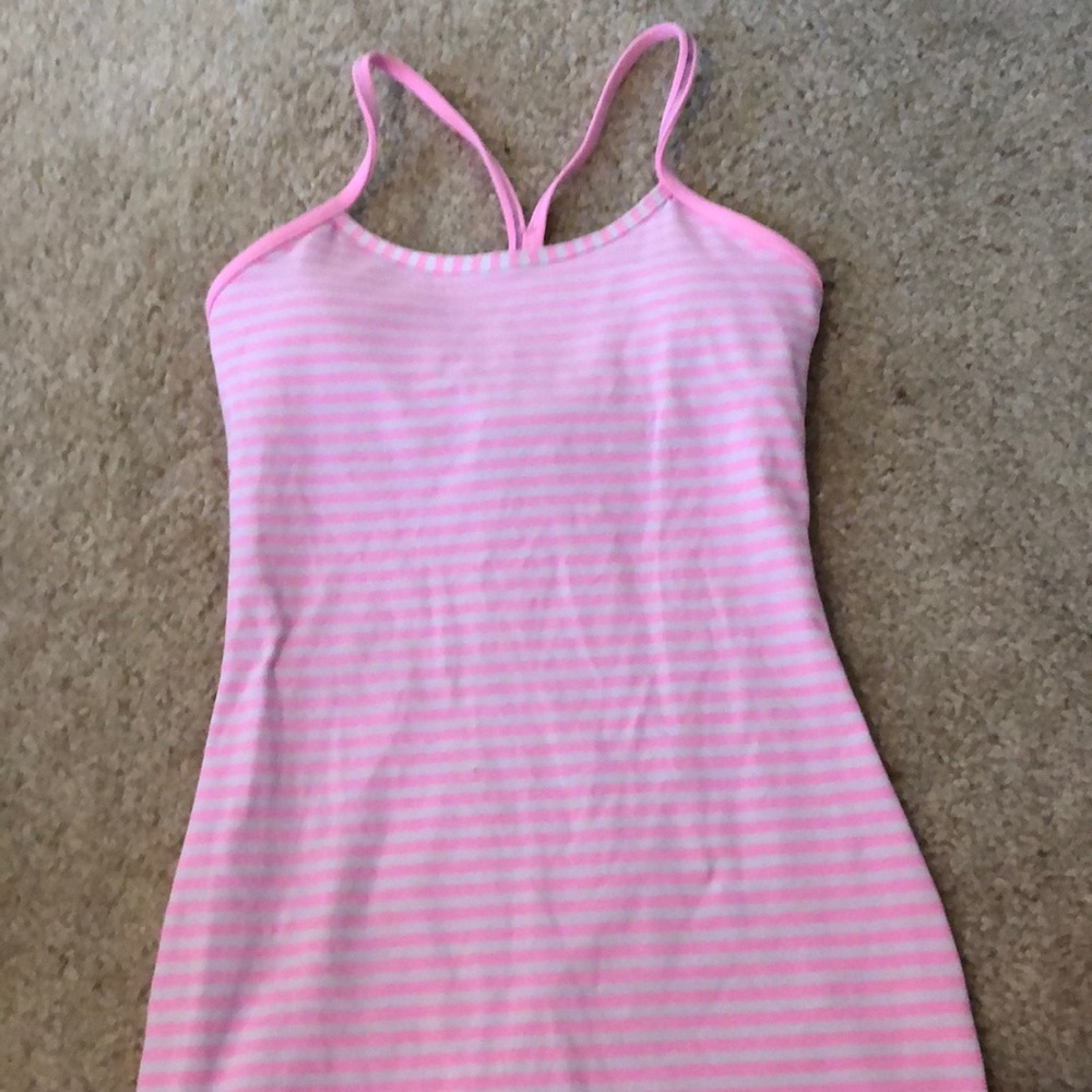 Lululemon pink “Power Y” tank top